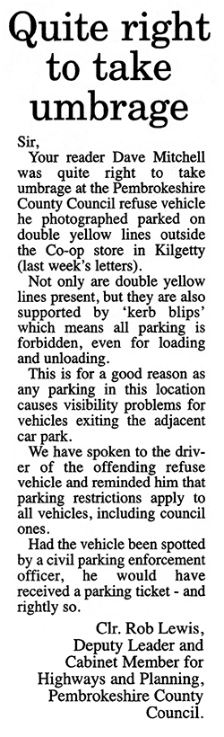 Quite right to take umbrage