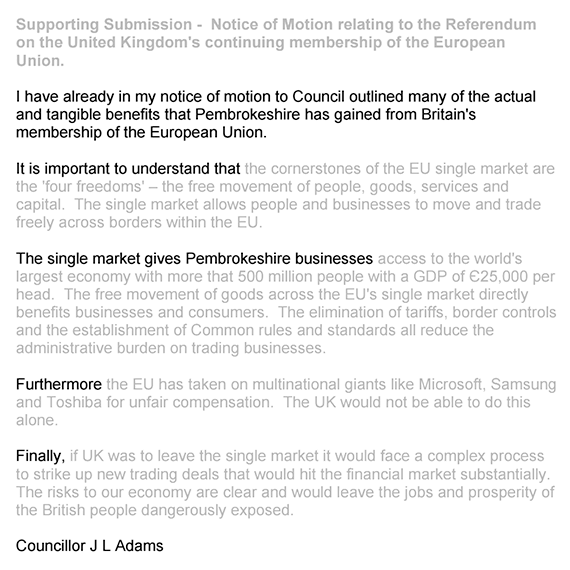 What Jamie actually wrote